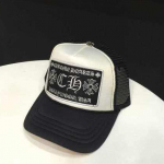 หมวกแก๊ป ch cap พร้อมส่ง สีขาวดำ ปีกโค้ง