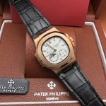 นาฬิกา Patek Philippe รุ่น Men"s Nautilus Power Reserve Moonphase Calendar สี Pink Gold