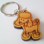 พวงกุญแจไม้ หมาพุดเดิ้ล แบบ 3
