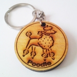 พวงกุญแจไม้ หมาพุดเดิ้ล แบบ 1