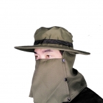 หมวกผ้ากันแดดปีกรอบปิดหน้า