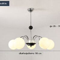 ขนาด 5 ดวง ตัวโคมสีเงิน(Chrome)