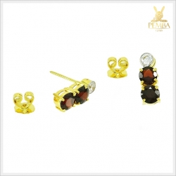 ต่างหูโกเมน ทองแท้ ใส่ติดหูเก๋ๆ