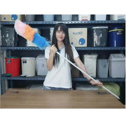 ไม้ปัดไมโครไฟเบอร์ ด้ามปรับระดับยืดได้ สีรุ้ง