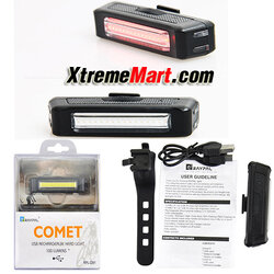 ไฟท้ายติดจักรยาน Comet 100ลูเมน แสงสีแดง-น้ำเงิน USB Rechargable Head light