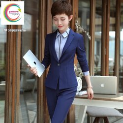 ชุดสูทพนักงานออฟฟิค เรียบหรูดูดีมีสไตล์ TO6404001 น้ำเงิน,ดำ S,M,L,XL,XXL,3XL,4XL,5XL