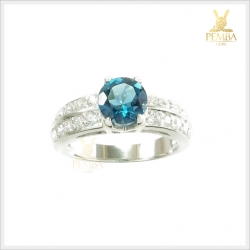 แหวนลอนดอนบลูโทแพซแท้ เป็นที่รักใคร่ ป้องกันอันตรายต่างๆ แหวนพลอยแท้