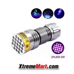 ไฟฉายยูวี AloneFire UV 21 LED Aluminium Invisible Blacklight Ink Marker UV Ultra Violet Flashlight