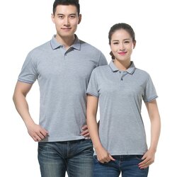 P6012012 เสื้อฟอร์มพนักงาน เสื้อยืดปกโปโล เสื้อโปโลสีเทา P6012012
