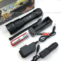 ชุดเซตไฟฉายซูม Ultrafire SL-12 หรือ JX-527 Cree XML-T9 1500LM แสงขาว 5 โหมด LED Zoom Flashlight
