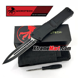 มีดสปริง Microtech Combat Troodon Gen3 (Gen III) D/E ใบสีดำ 2คมเรียบ ด้ามดำ Tactical Knife