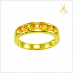 แหวนบุษราคัมแถว เรียบๆ แต่มีสไตล์ (สามารถสั่งทำได้ค่ะ)