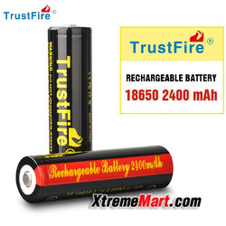 แบตเตอรี่ TrustFire 18650 3.7V 2400mAh Protected Rechargeable Li-ion Battery (ราคาต่อก้อน)