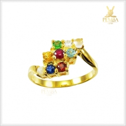 แหวนทองนพเก้าแท้ อัญมณีมงคลสูงสุด(สามารถสั่งทำได้ค่ะ)