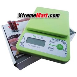 เครื่องชั่งดิจิตอล QUNZE-160 electronic kitchen food digital scale 1Kgx0.1g (Green)
