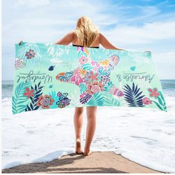 ผ้าเช็ดตัวชายหาดขนาดใหญ่พิมพ์ลายไมโครไฟเบอร์ ขายปลีก - ส่ง TA6807009 สีภาพ