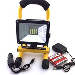 ไฟฉายสปอร์ตไลท์ 30W 24 LED W804 IP65 LED Floodlights 2400LM Rechargeable Outdoor Lawn Lamp