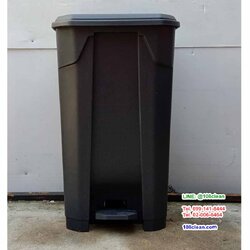 ถังขยะเท้าเหยียบ ทรงเหลี่ยม สีดำ ถังขยะแบบเหยียบ 85 ลิตร