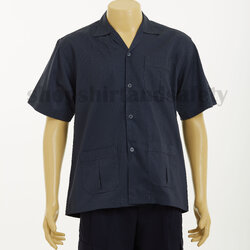 เสื้อช็อปวิศวะแขนสั้นแบบสามกระเป๋าจีบสีเทาเข้ม