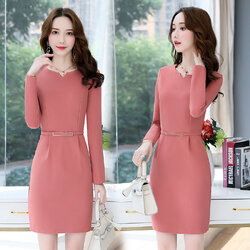 ชุดพนักงานคลินิคความงาม ชุดพนักงานขายเครื่องสำอางค์ ชุดพีอาร์ ชุดพนักงานต้อนรับ ชุดพนักงานออฟฟิค NL6608003 สีภาพ S-3XL