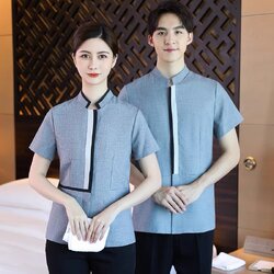 เสื้อพนักงานโรงแรม เสื้อแม่บ้าน เสื้อพ่อบ้าน เบลล์ สำเนา SKU-03048 สีภาพ L-5XL