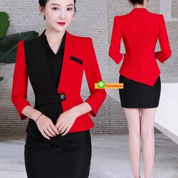 ชุดพนักงานนวดสปา ชุดพนักงานเสริมสวย ชุดทำงาน ชุดฟอร์มพนักงานคลีนิคความงาม S6605001 สีภาพ S-4XL