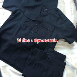 K6109001 ชุดซาฟารีชายสีดำ สีกรมท่า คุณภาพดีเกรดเอ พร้อมส่ง K6109001 ดำ กรมท่า S-2XL