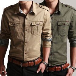 ชุดช่าง,เสื้อช่าง,ชุดคนสวน สีเขียวขี้ม้า,ชุดสีทหาร UD6404004 สีภาพ S-5XL