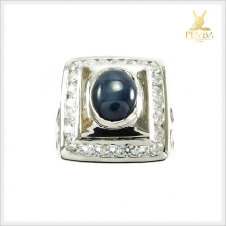 แหวนไพลินสตาร์แท้ ทรงหลังเบี้ย เงินแท้925 สัญลักษณ์ของความร่ำรวย