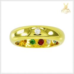 แหวนนพเก้าแท้ เพชรแท้ เรียบหรู ดูมีสไตล์(สั่งทำได้ค่ะ)