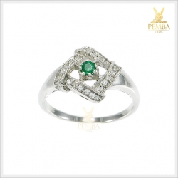 แหวนมรกตแท้ เงินแท้925 ชุบทองคำขาว แหวนพลอยแท้