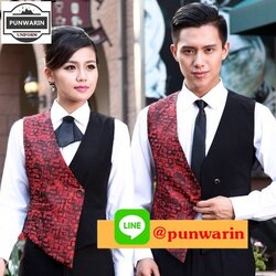 เสื้อกั๊กพนักงานไนท์คลับ KTV บาร์และเครื่องแต่งกายพนักงานหญิงเครื่องแบบเสื้อกั๊กโรงแรม N6109003 เหลือง แดง ฟ้า M-3XL