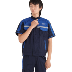 ชุดช่างสำเร็จรูปแขนสั้น พนักงานช่าง โชว์รูมรถ เนื้อผ้าคอมทวิล M6804017 สีภาพ S-4XL