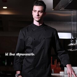 เสื้อเชฟ เสื้อพ่อครัว เสื้อแม่ครัว เสื้อพนักงานทำอาหาร เสื้อกุ๊กแขนยาว C6301001 สีภาพ M-3XL