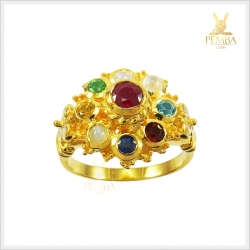 แหวนทองนพเก้าแท้ เสริมมงคลชีวิตทุกด้าน(สามารถสั่งทำได้ค่ะ)