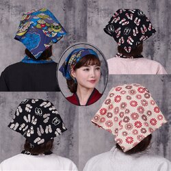 ผ้าคลุมศีรษะทำงานสามเหลี่ยมผ้าคลุมศีรษะโรงแรมเบเกอรี่ห้องเบเกอรี่หม้อไฟร้านอาหารร้านอาหารร้านกาแฟร้านกาแฟ KU6403007 สีภาพ ขนาดเดียว