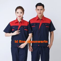ชุดฟอร์มพนักงานช่างวิศวกรรมช่างยนตร์ช่างก่อสร้างโรงงานอุตาสาหกรรมแขนสั้น M6303001