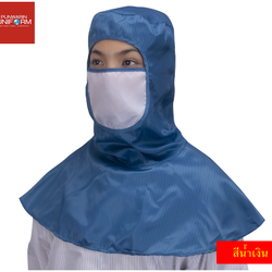 หมวก ESD คลุมถึงไหล่ไร้ฝุ่น การกำจัดฝุ่น หมวกไร้ฝุ่น กันไฟฟ้าสถิต หมวกอิเล็กทรอนิกส์ H6502005 ขาว ชมพู ONE SIZE