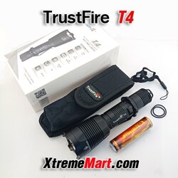 ไฟฉาย TrustFire T4 Tactical Flashlight 1000 ลูเมน LED Rechargeable Flashlight พร้อมแบตเตอรี่