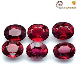 Ruby พลอยทับทิม แทนซาเนีย รูปไข่ จำนวน 6 เม็ด น้ำหนักรวม 2.63 กะรัต ขนาด 5x4 มิล สีแดงเข้ม สีสวย สี top ความสะอาดมองตาเปล่าไม่มีตำหนิ ไฟดี เจียระไนสวย