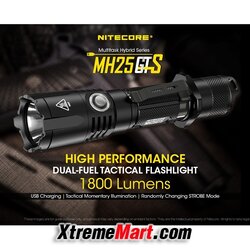 ชุดไฟฉาย Nitecore MH25GTS แสงขาว 1800ลูเมน USB rechargeable tactical LED flashlight
