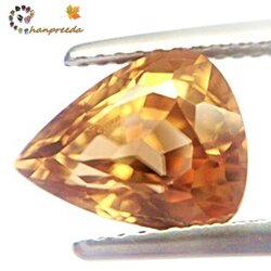Natural Zircon พลอยเททาย ไม่ผ่านการอบ Untreated รูปหยดน้ำ หนัก 4.33 กะรัต สีเหลือง-น้ำตาล สีแปลกสีสวยค่ะ ความสะอาดมองตาเปล่าสะอาดไม่มีตำหนิ