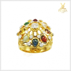 แหวนทองนพเก้าแท้ เพชรแท้ เสริมโชคลาภ(สามารถสั่งทำได้ค่ะ)