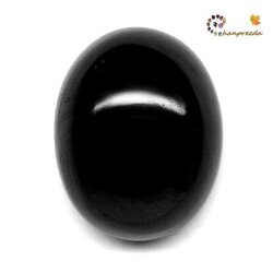 นิลแท้ รูปไข่หลังเบี้ย หนัก 16.25 กะรัต ขนาด 12.4x15.8x8.7 มิล สีดำสนิท เจียระไนสวย รูปร่างสวย ความโค้งนูนสวย