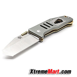 มีดพับ มีดพับเอนกประสงค์ Sanrenmu 7046LTX-LKR-T3 Stainless Steel Folding Knife (ด้ามสีเงิน)