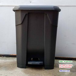 ถังขยะแบบเหยียบ ทรงเหลี่ยม สีดำ ถังขยะเท้าเหยียบ 65 ลิตร