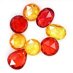 พลอยเนื้อแข็งจัดเซท เจียระไนเหลี่ยมโรสคัท หนักรวม 5.70 กะรัต จำนวน 8 เม็ด สีแต่ละสีใกล้เคียงกัน เนื้อสะอาดทุกเม็ดไม่มีตำหนิ เจียระไนสวย รูปร่างสวย