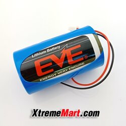 แบตเตอรี่ EVE ER34615 ER34615M type D 3.6V lithium battery With Plug for PLC (can be replaced SAFT ER33600)