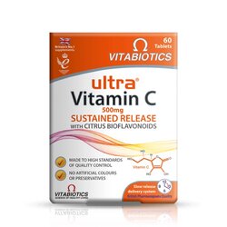 วิตามินซีชนิดเม็ดสำหรับผู้ใหญ่ Vitabiotics Ultra Vitamin C Sustained Release (60 Tablets)