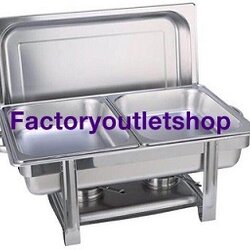 ถาดอุ่นอาหารจัดบุฟเฟ่ห์ ถาดคู่สเตนเลสหนา ชุดอุ่นอาหาร Chafing Dish